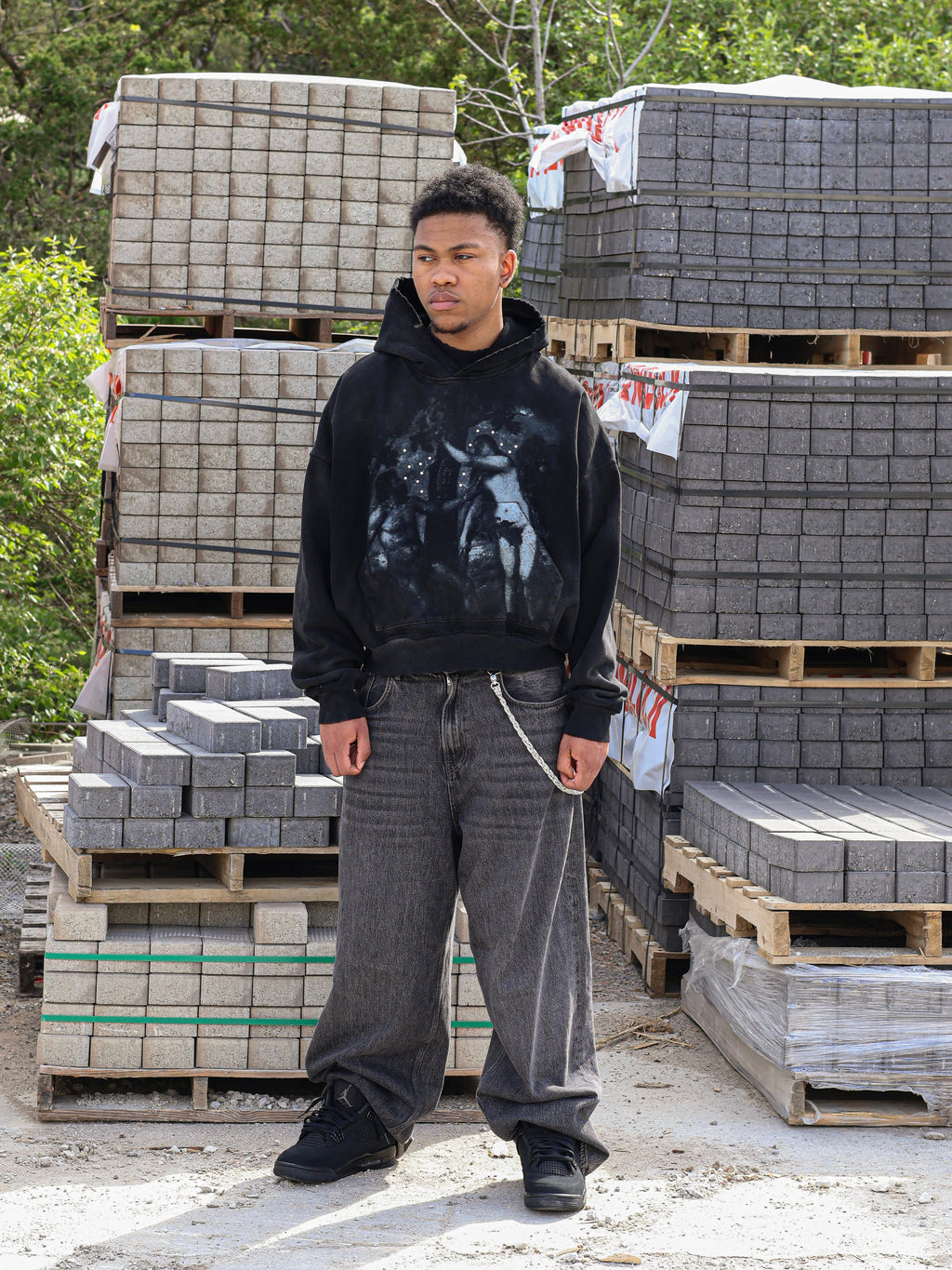 Coal Black Adam & Eve Hoodie