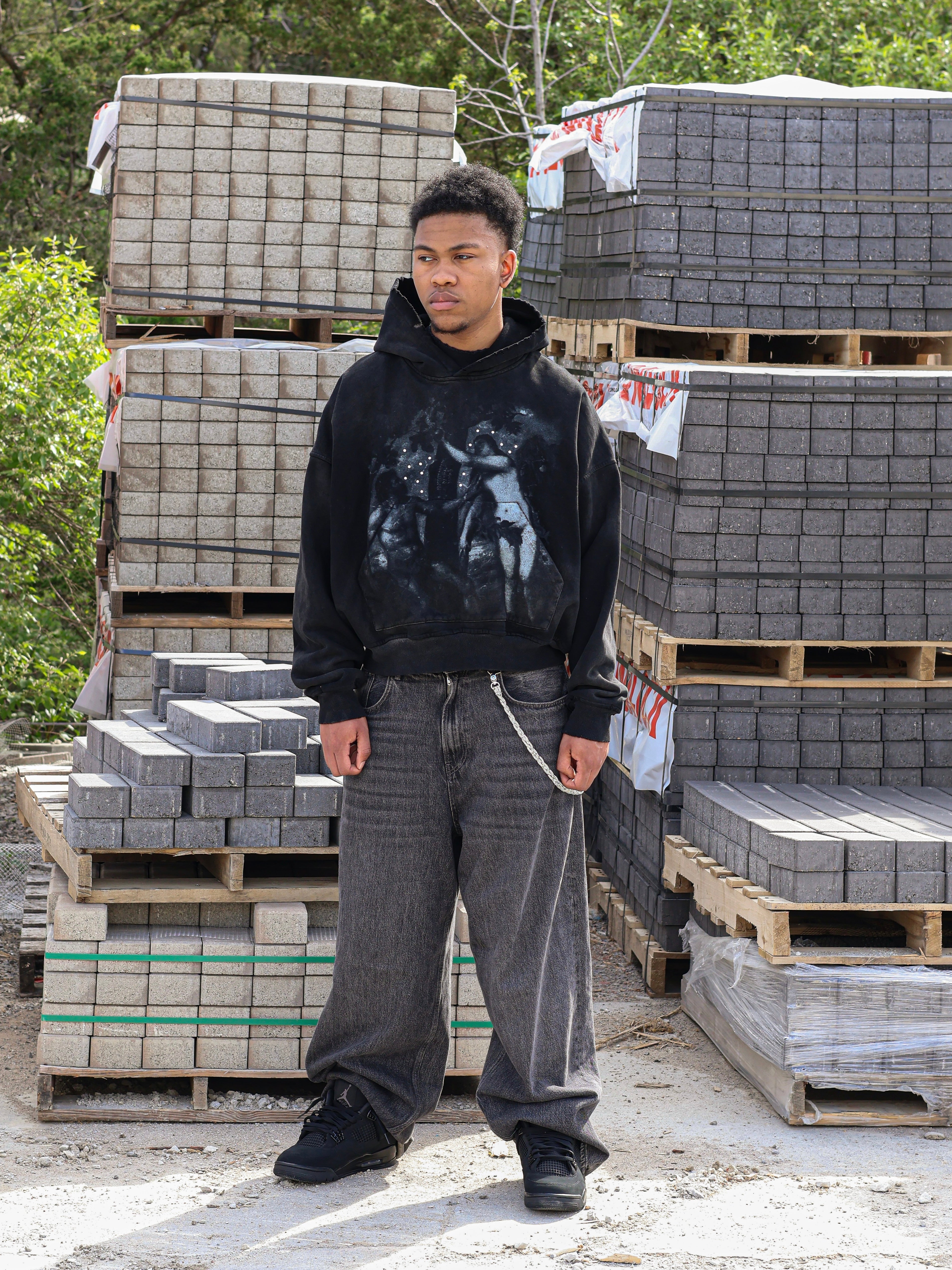 Coal Black Adam & Eve Hoodie