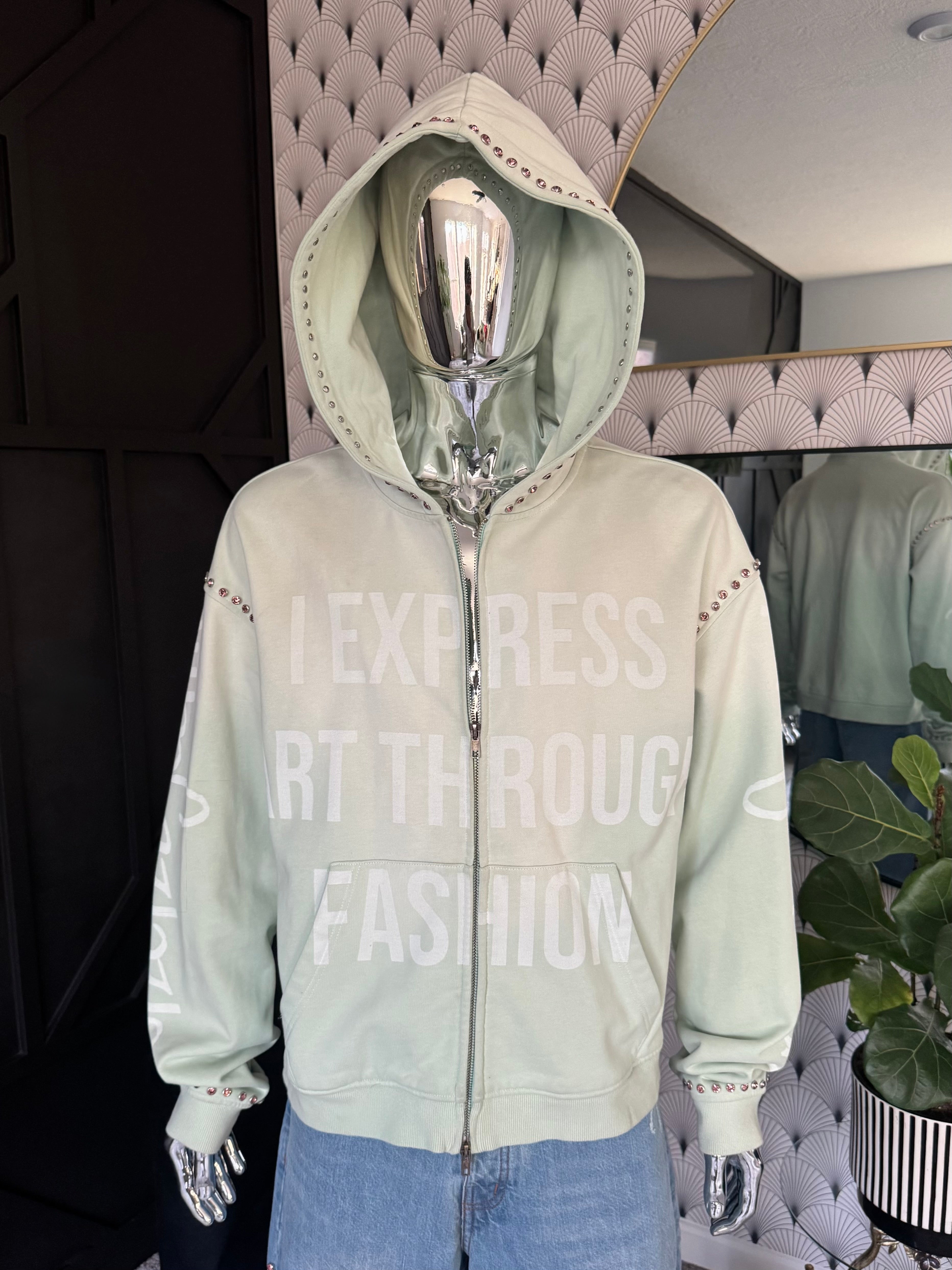 Art-Expression Gemstone Zip-up