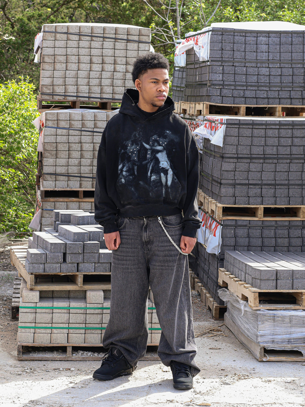 Coal Black Adam & Eve Hoodie