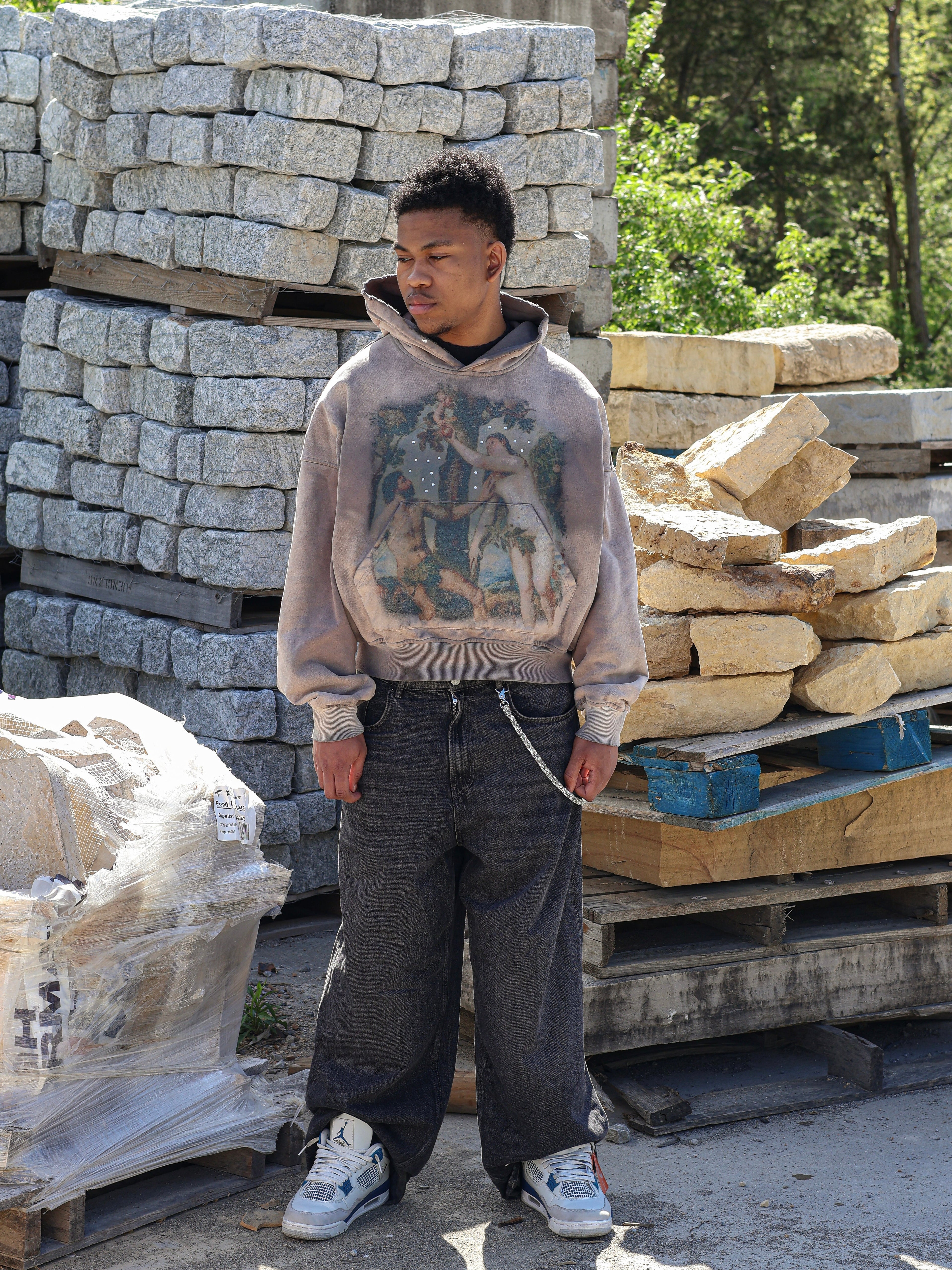 Cloud Grey Adam & Eve Hoodie