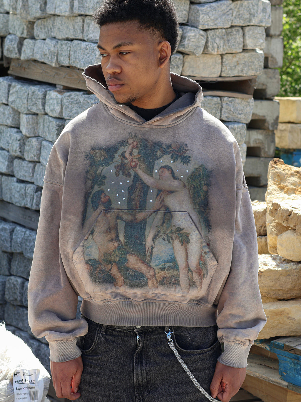 Cloud Grey Adam & Eve Hoodie