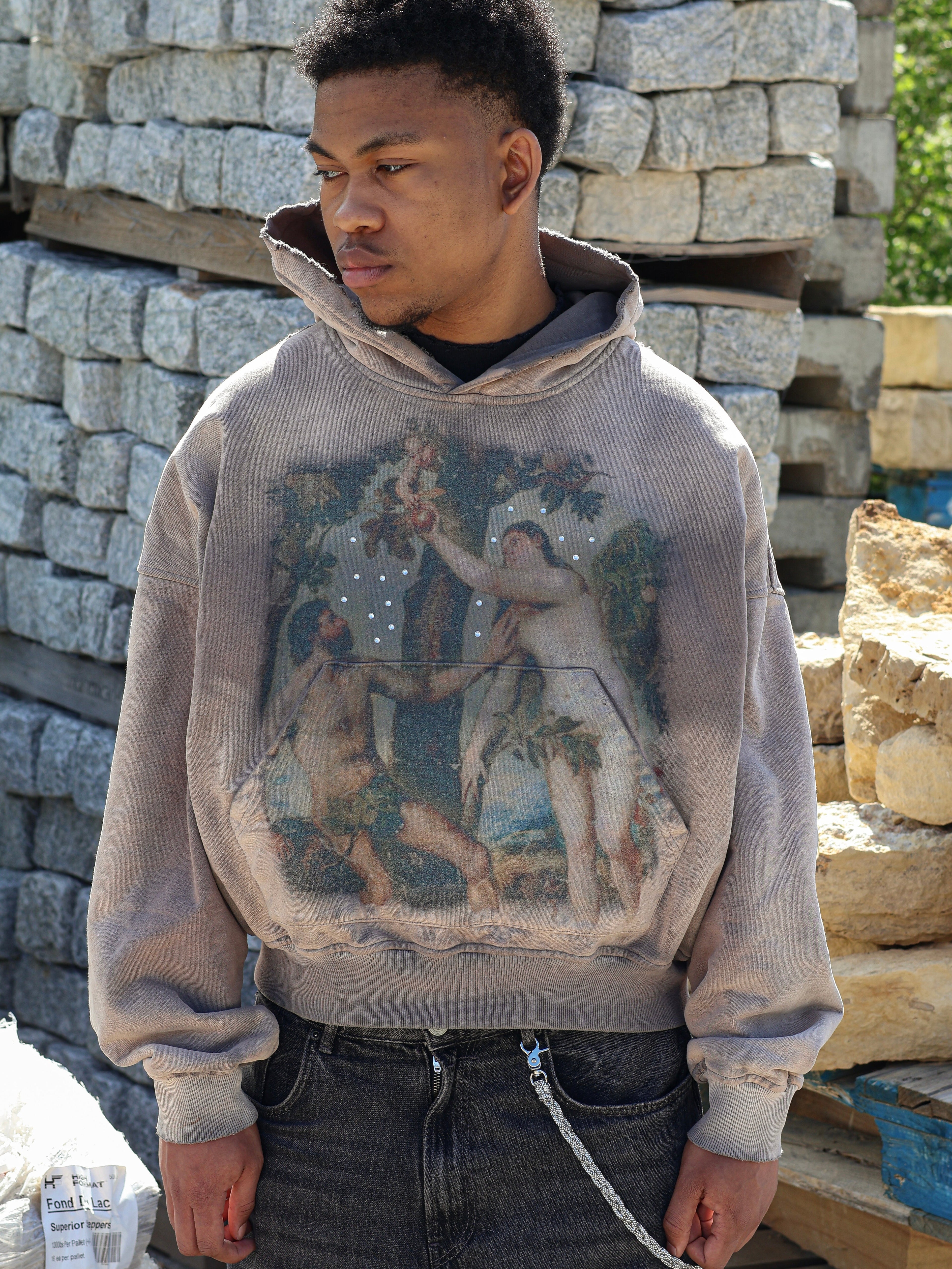 Cloud Grey Adam & Eve Hoodie