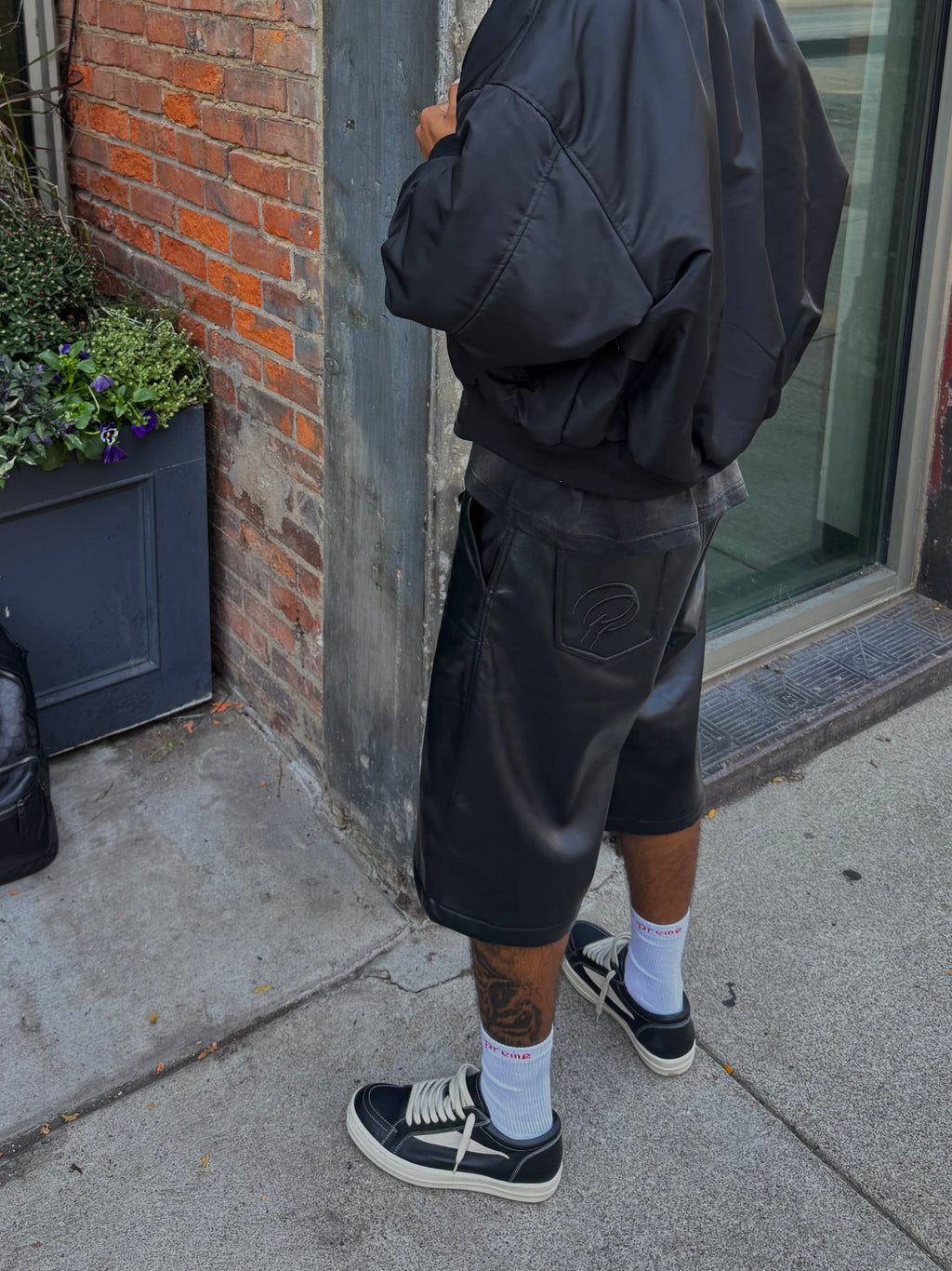 Onyx Black Leather Shorts