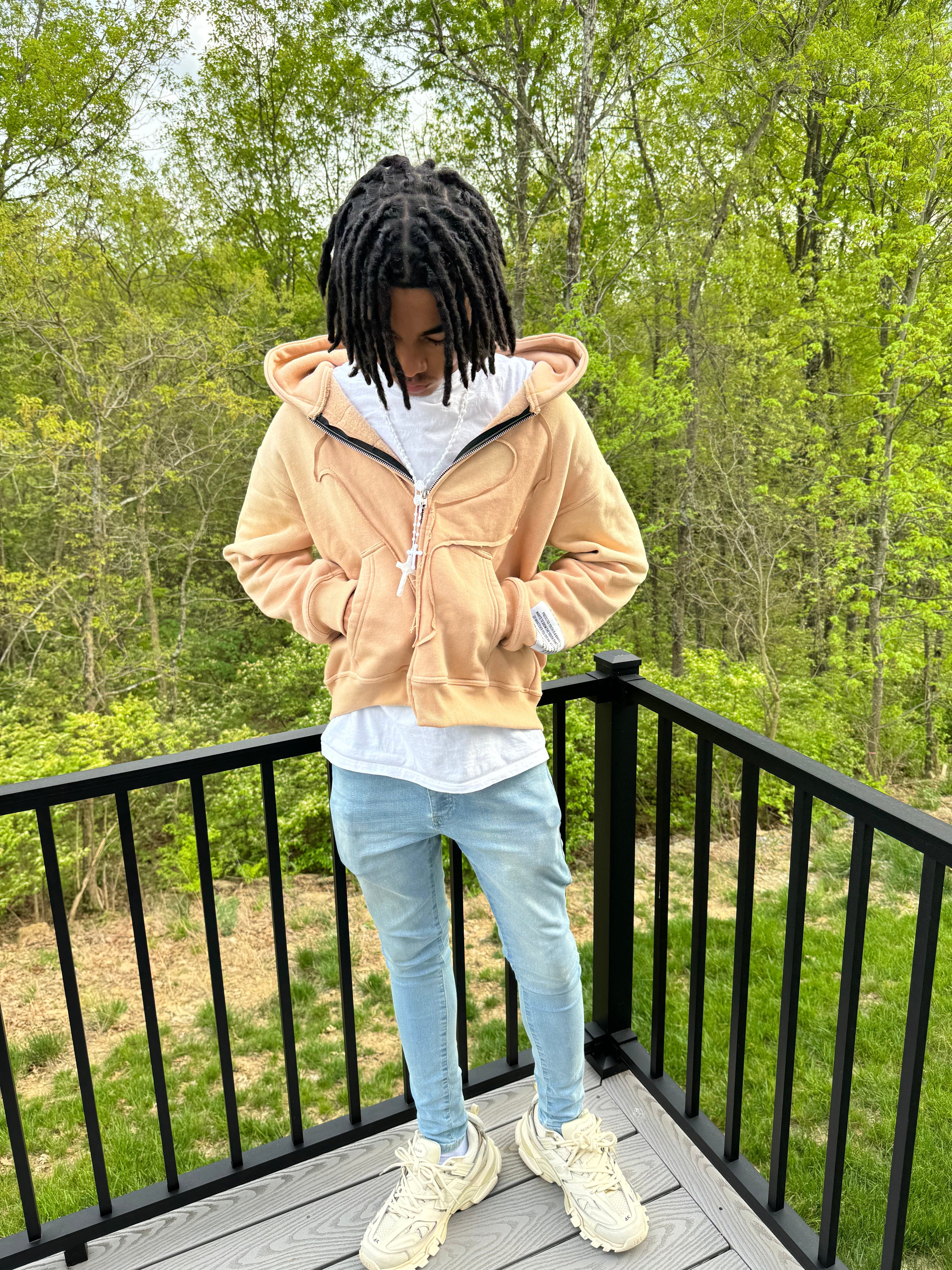 Desert Brown Statement Zip-up