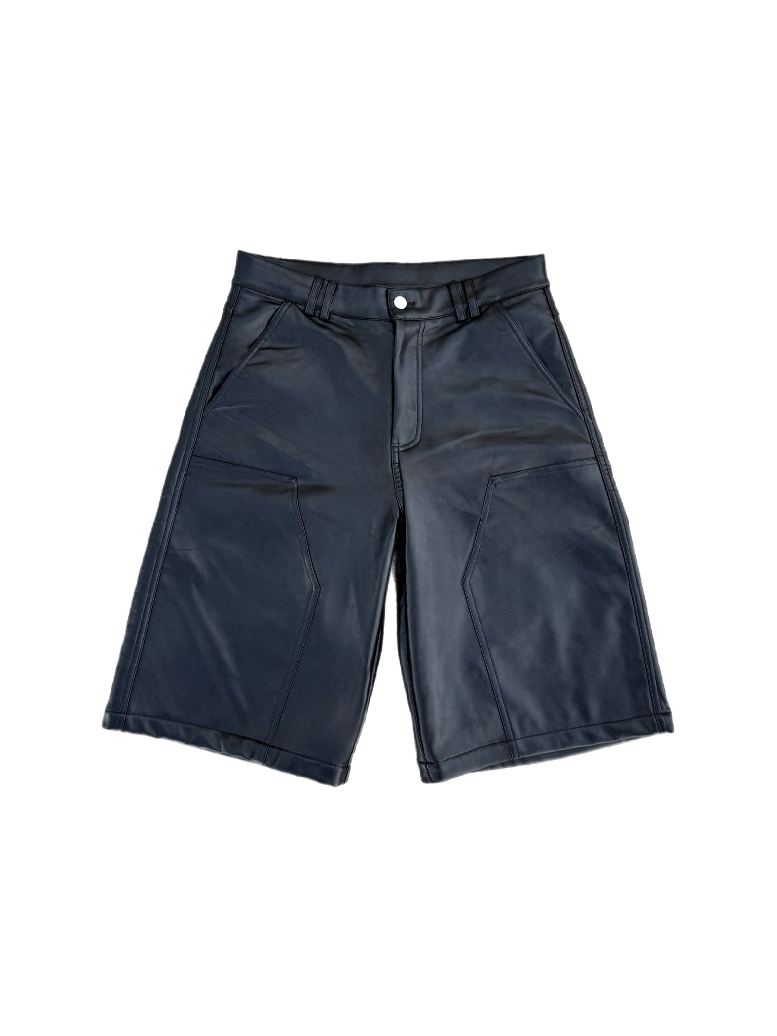 Onyx Black Leather Shorts